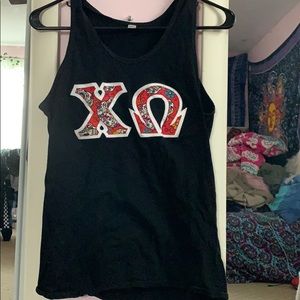 Chi Omega Letter tank top